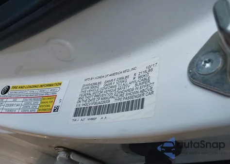 2018 Honda Accord Ex-L z USA, uszkodzony, nr VIN 1HGCV1F50JA029339